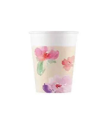 Watercolor Flowers, Virág papír pohár 8 db-os 200 ml Legnépszerűbb