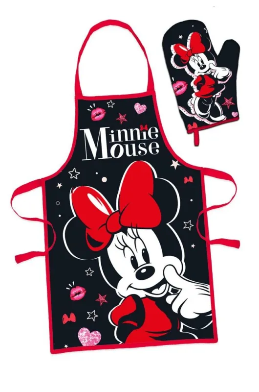 Gyors szállítás Disney Minnie Smooch női kötény 2 darabos szett