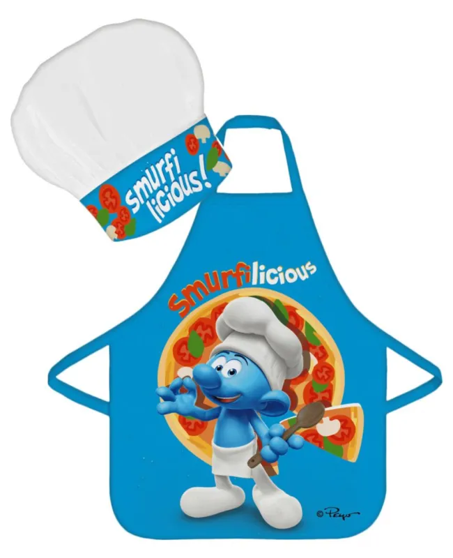 Hupikék törpikék Smurfilicious gyerek kötény 2 darabos szett Exkluzív ajánlat