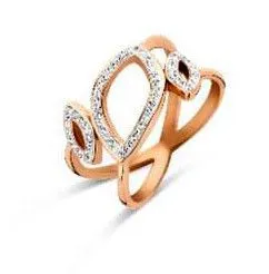 Árcsökkenés Victoria Rose gold színű fehér köves gyűrű
