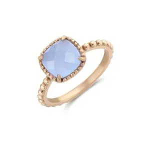 Vásárlói kedvenc Victoria Rose gold színű kék köves gyűrű