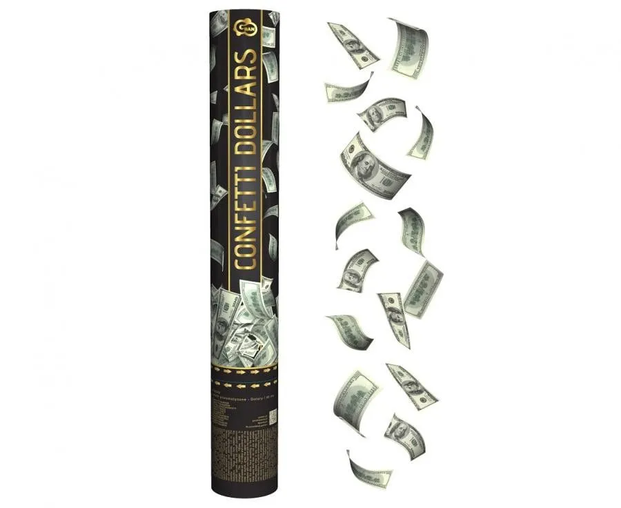 Dollars, Dollár konfetti kilövő 40 cm Azonnali szállítás