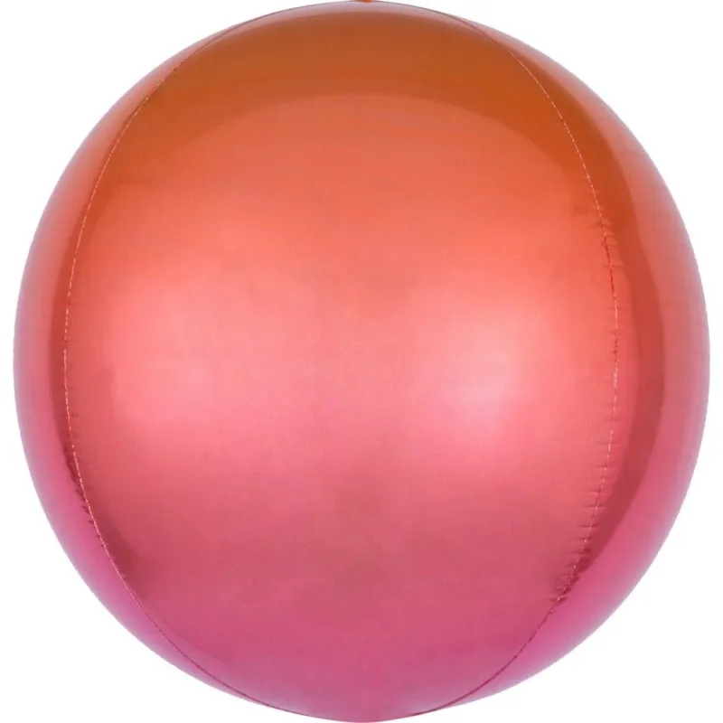 Ombré Red and Orange Gömb Fólia lufi 40 cm Expressz szállítás