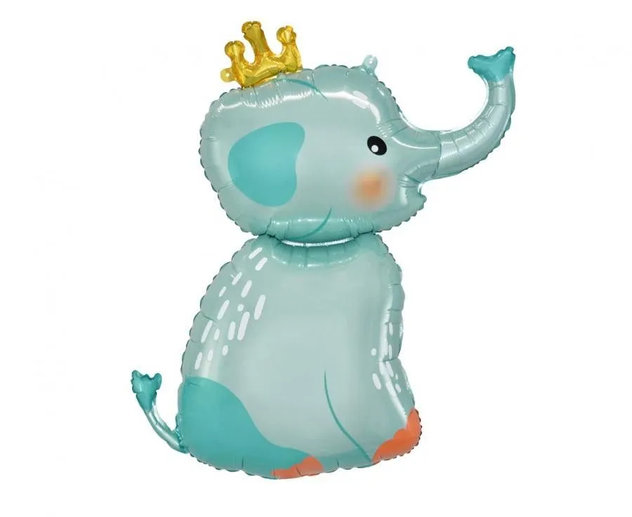 Elephant with Crown, Elefánt fólia lufi 70 cm Árcsökkenés