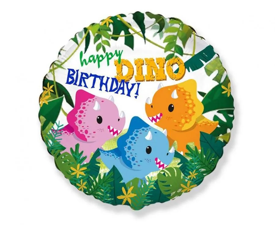 Happy Birthday Dino, Dinoszaurusz fólia lufi 46 cm (WP) Árengedmény