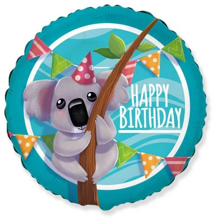Koala Happy Birthday Party fólia lufi 46 cm (WP) Akció