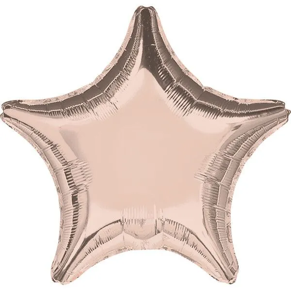 Metallic Rose Gold csillag fólia lufi 48 cm Újdonság