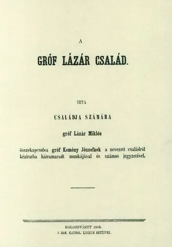 A gróf Lázár család Ajánlat
