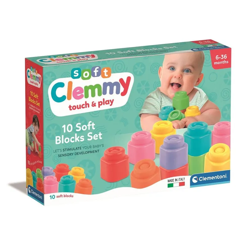Azonnal elérhető Színes Clemmy puha építőkocka szett 10 db-os Clementoni