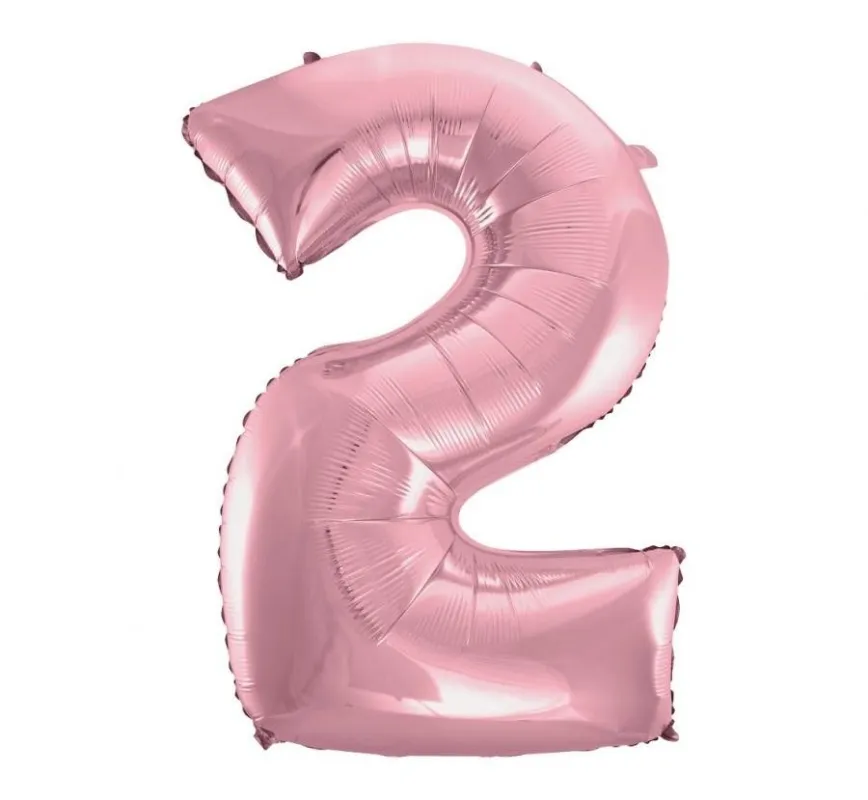 Rózsaszín Light Pink 2-es szám fólia lufi 92 cm Utolsó esély
