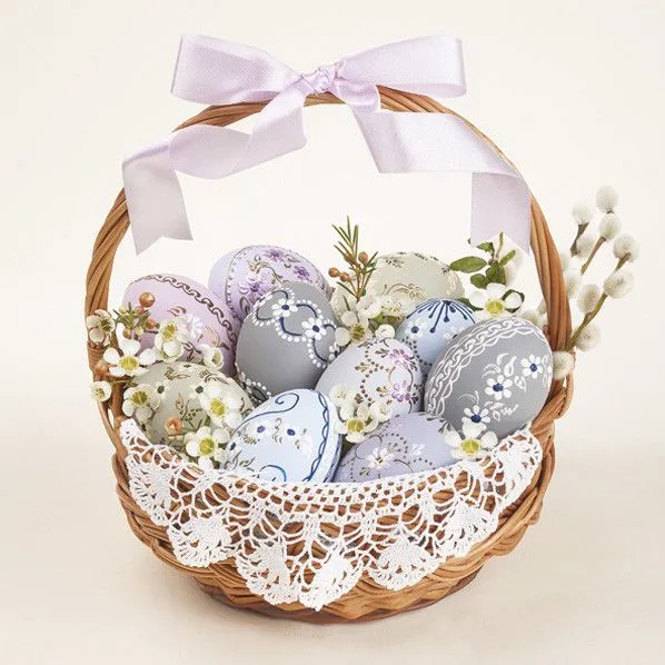Vedd meg online Húsvét Basket with Lace szalvéta 20 db-os 33x33 cm