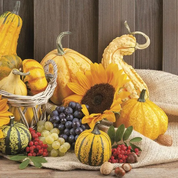 Ősz Fruits szalvéta 20 db-os 33x33 cm Prémium