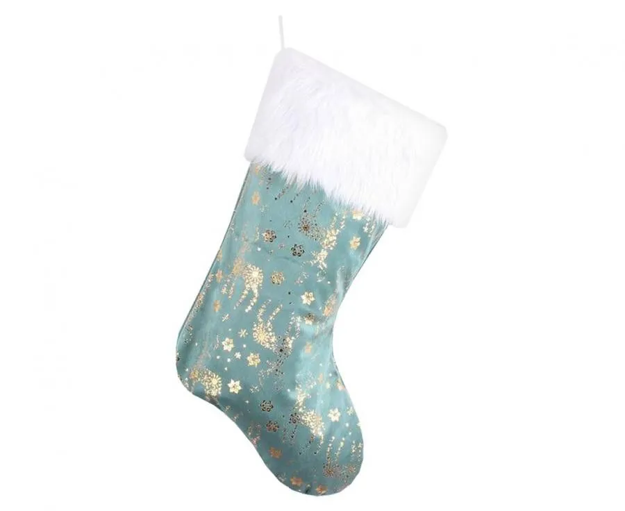 Rénszarvas Frosty Blue karácsonyi kandalló zokni, csizma 49 cm Nézd meg most