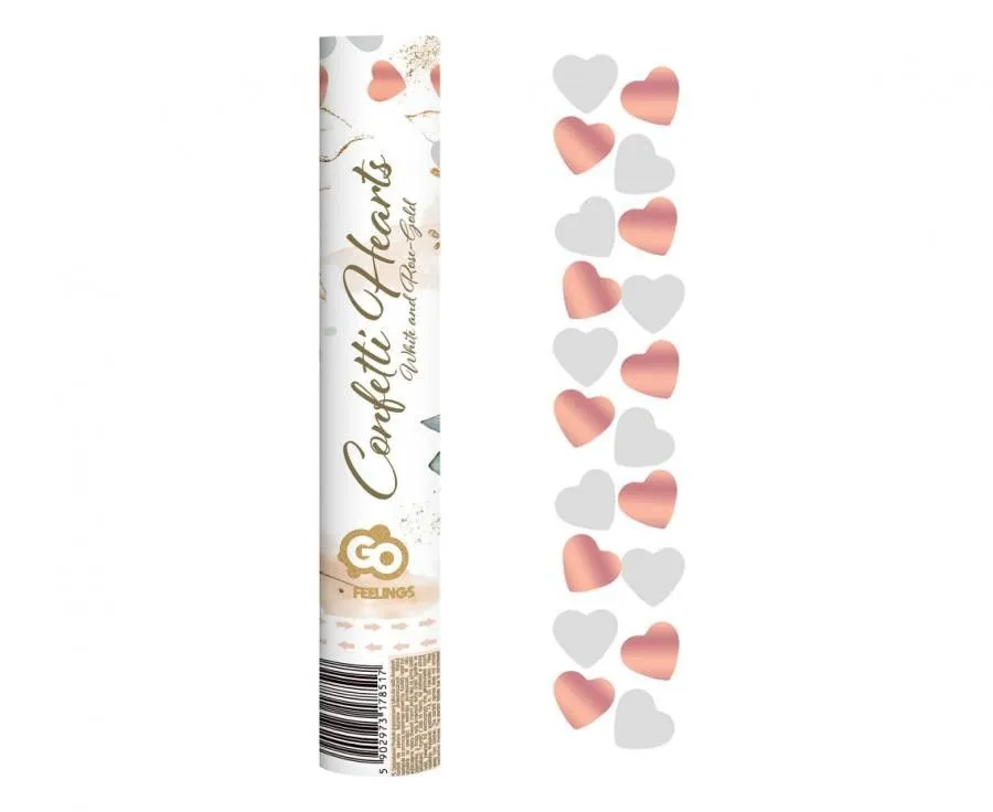 Gyors szállítás Szív Rose gold Hearts konfetti kilövő 30 cm