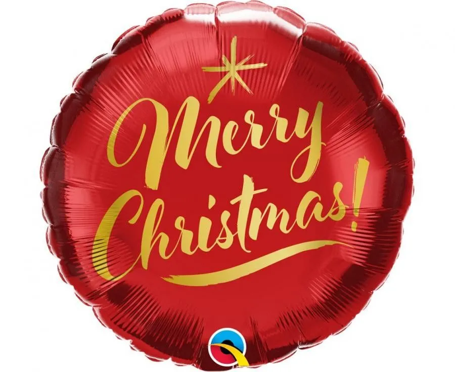 Karácsony Merry Christmas Red fólia lufi 46 cm Szuper akció