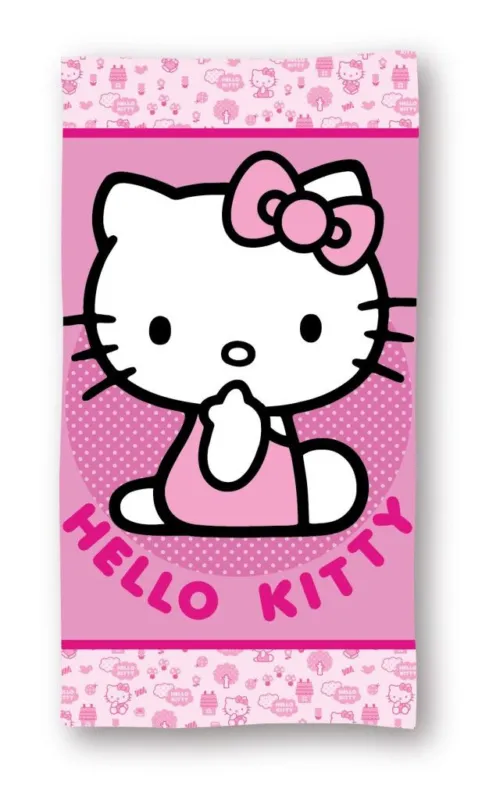 Hello Kitty Pinky fürdőlepedő, strand törölköző 70x140cm (Fast Dry) Expressz szállítás