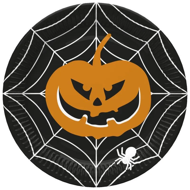 Végkiárusítás Halloween Scary Black papírtányér 8 db-os 22,7 cm