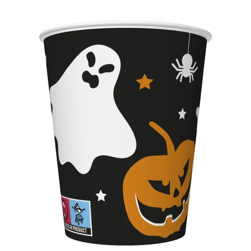Expressz szállítás Halloween Scary Black papír pohár 8 db-os 250 ml