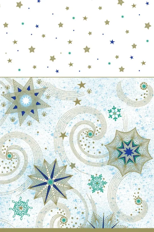 Vedd meg online Karácsony Stars and Twirls papír asztalterítő 120x180 cm