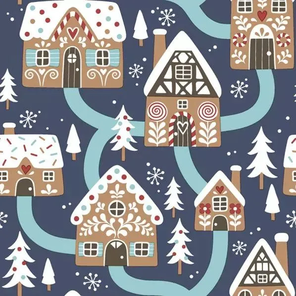 Karácsony Gingerbread Houses Navy szalvéta 20 db-os 33x33 cm Csak ma
