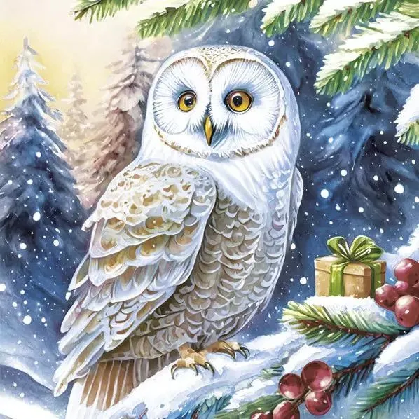 Karácsony Owl in Forest szalvéta 20 db-os 33x33 cm Rendeld meg most