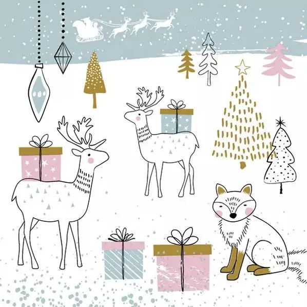 Karácsony Winter Animals szalvéta 20 db-os 33x33 cm Olcsóbb